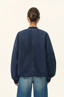 Quinn Jeans-Bomberjacke aus leichtem Leinwand-Denim