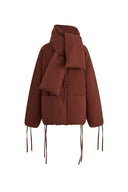 Doudoune Aimee avec écharpe amovible en sergé fin à fil creux