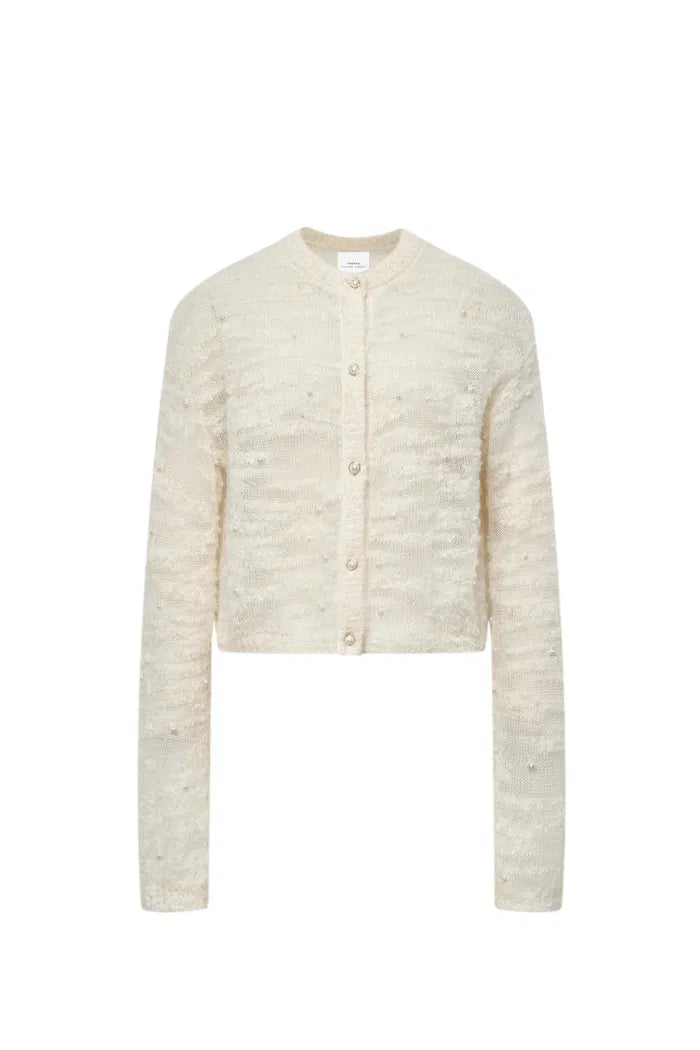 Vega Hand Swen Pearl Cardigan in Alpaca Blend Bouclé Knit – fbrq.com Vega Hand Swen Pearl Cardigan in Alpaca Blend Bouclé Knit – fbrq.com