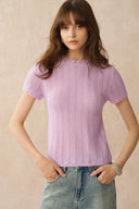 Lowell Open Knit Short Sleeve Top