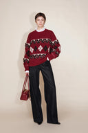 Suéter Crimson 3D Argyle en hilo bouclé de lana merino