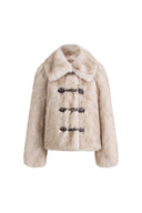 Faith Lapel Horn button Coat in Faux Fox Fur