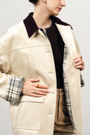 Riley Jacke mit abnehmbarem Futter und Cordkragen aus Kunstwildleder