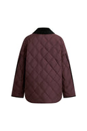 Udelle Kontrast Cordkragen Daunenjacke aus Mattem Baumwollstoff mit Graphen