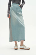 Falda midi Mermaid en jersey de denim de algodón