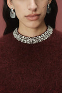 Violet Crystal Embellished Collar Sweater in Alpaca Blend