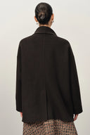 Gallion Big Lapel Coat in Double-Face Merino Wool