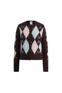 Cardigan corto Hart con diseño argyle en mezcla de lana y cachemira