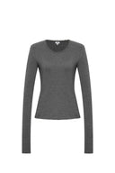 Maglia Base Trasparente Basic in Maglia di Cotone e Cashmere