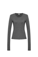 Basic Sheer Base Shirt in Cotton-Cashmere Knit