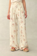 Ensemble débardeur floral Flora et pantalon en tissu mélange lin