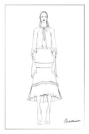 Vestido midi Nora de punto abierto con encaje