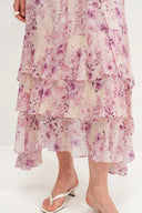 Vestido con volantes Flora pintado a mano Sally en tela ligera de verano