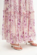 Mia Hand Painted Flora Skirt in Silk-Cotton
