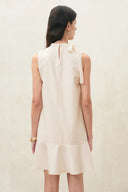 Abito con sciarpa Aria in satin twill