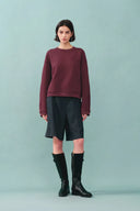 Lotus Red Crewneck Sweatshirt in Cotton