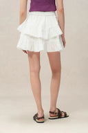 Vicky Ruffle Mini Skirt in Fine Cotton Voile