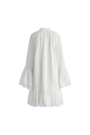 Megan Rüschchen Polka-Dot Hemdblusenkleid aus Maulbeerseide Burnout Jacquard