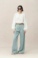 Vicky Puff Sleeve Top in Fine Cotton Voile