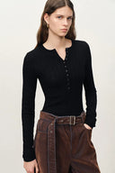 Maglione Issac Leggero a Maniche Lunghe in Maglia a Treccia di Lana Merino