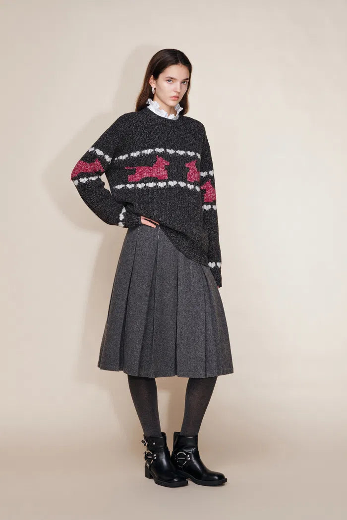 Donna Pony Wool Rib Sweater in Coarse-Spun Merino Wool Knit