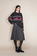 Donna pony wollen ribtrui in grof gesponnen merinowol breiwerk