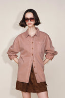 Chemise oversize Adeline à ourlet haut-bas en lyocell denim