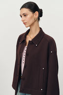 Giacca Brianna con occhielli cuciti a mano in lana merino