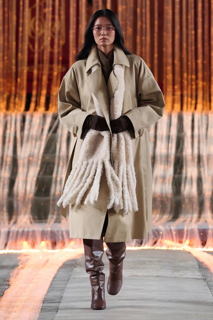 Aloisia Drop Shoulder Trench Coat in Cotton