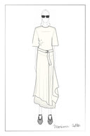 Bea Asymmetric Hem Wool Dress in Merino Wool