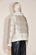 Soren Kunst-Sherpa-Daunenjacke aus Kunstlammfell und ultraleichtem Nylon