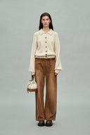 Cardigan Demi con Colletto in Lana Merino e Cashmere