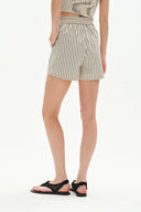 Lona Striped Casual Shorts in Cotton Poplin