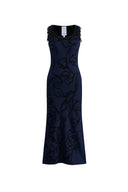 Stella Fringed Sleeveless Midi Dress in Cotton-Elite Yarn Knit
