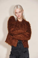 Peggy Boxy Cut Fur Coat in Mohair Faux Fur