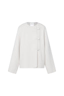 Chaqueta de Lana con Botones Enrollados a Mano Alina en Sarga Merino Australiana