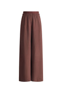 Pantalon Large à Taille Élastique Harper en Soie Mûrier Séchée
