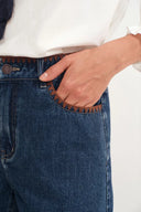 Anja Hand Embroidered Shorts in Cotton Denim