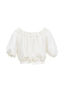 Luise Off-Shoulder Puff Sleeve Top in Silk Cotton