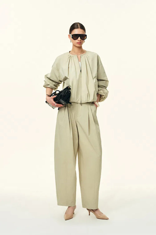 Sana Parachute Bomber Jacket in Cotton Nylon Blend