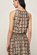 Jocelyn Sleeveless Dress in Crinkled Silk Blend