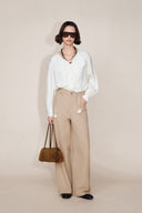 Monti East West Shoulder Bag in Suede Calfskin