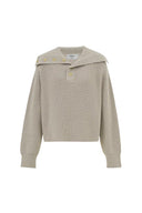Perina Oversized Turtleneck Sweater in Wool-Cotton Blend Knit