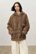 Rue Oversized Sleeve Hooded Blazer Coat in Alpaca Loop Wool