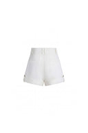 Barney A Line Cuffed  Cargo Short in Linen Blend