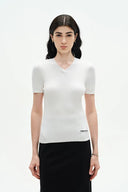 Alexa V Neck Short Sleeve Sweater