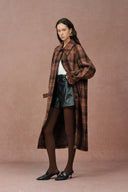 Cristha Check Wool Coat in Merino Mohair Tweed