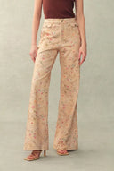 Alma Floral Flare Jeans in Micro Stretch Denim