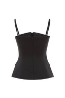 Clara Sleeveless Peplum Top in Wool Blend Tweed