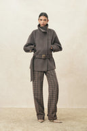 Dublin taillierter Cropped-Mantel mit niedriger Taille und Wollmischung